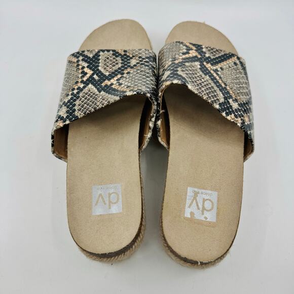 DV Dolce Vita Ilkie Platform Espadrilles Slide Sandals Animal Print Womens 8.5 - Picture 5 of 9